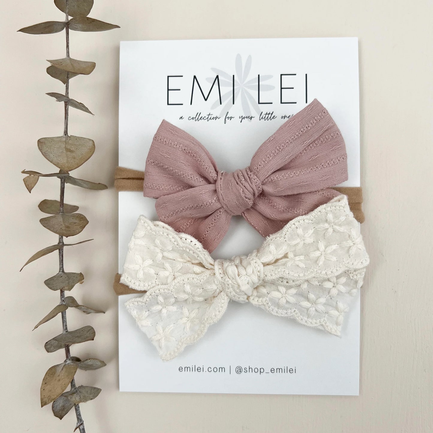 Nylon Stretchy Bow Headbands - Set of 2