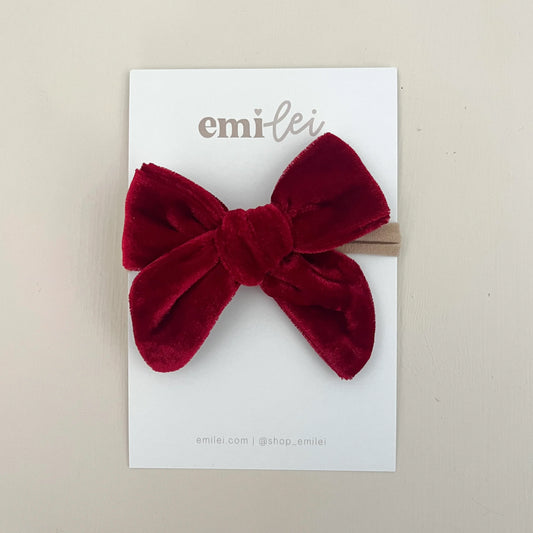 Nylon Stretchy Velvet Bow Headband