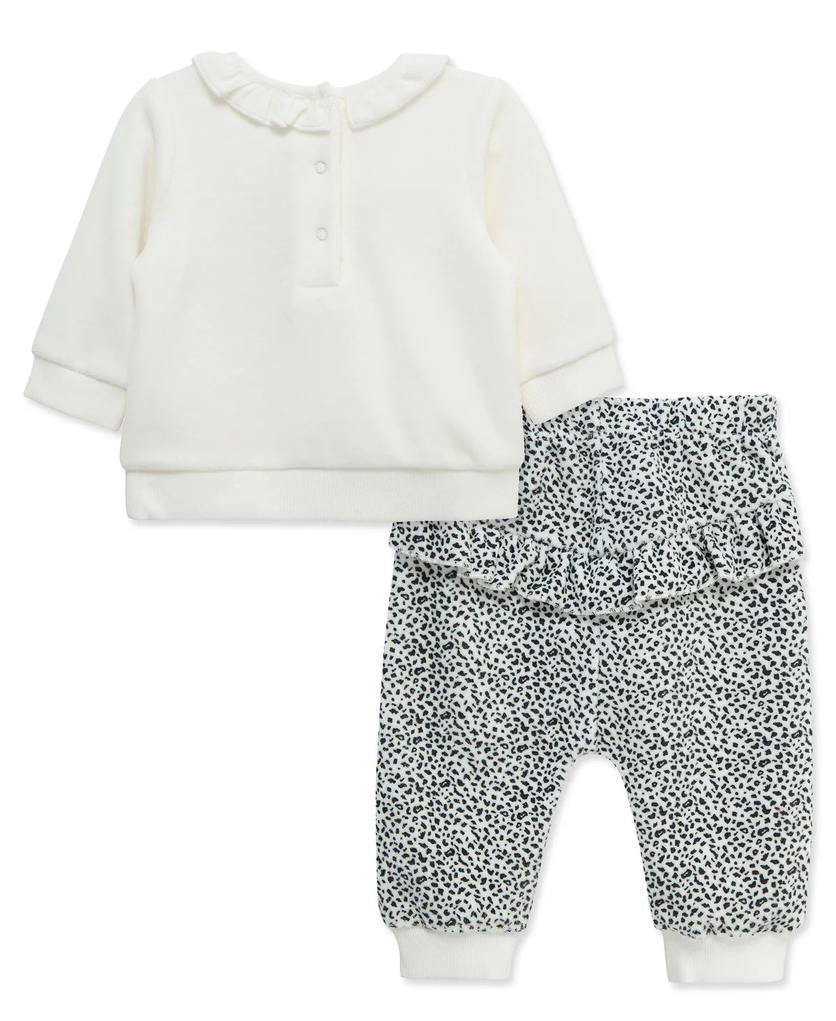 Leopard Bow Velour Pant Set