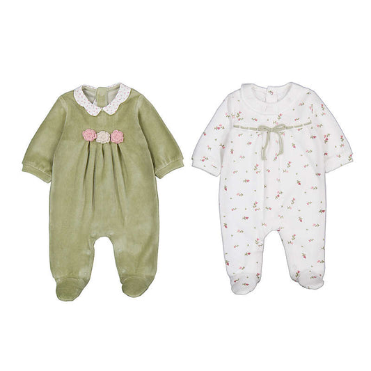 Floral Velour Collar Romper