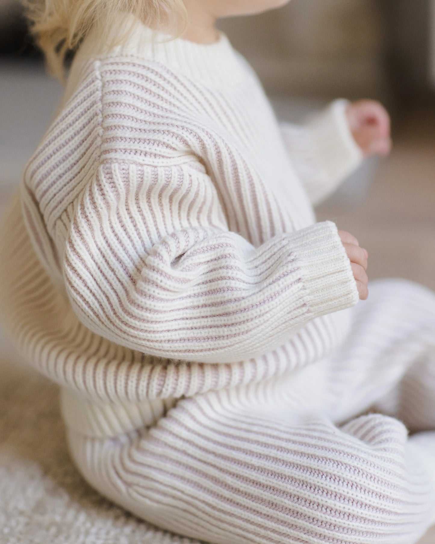 Chunky Knit Pant & Sweater Set || Lilac