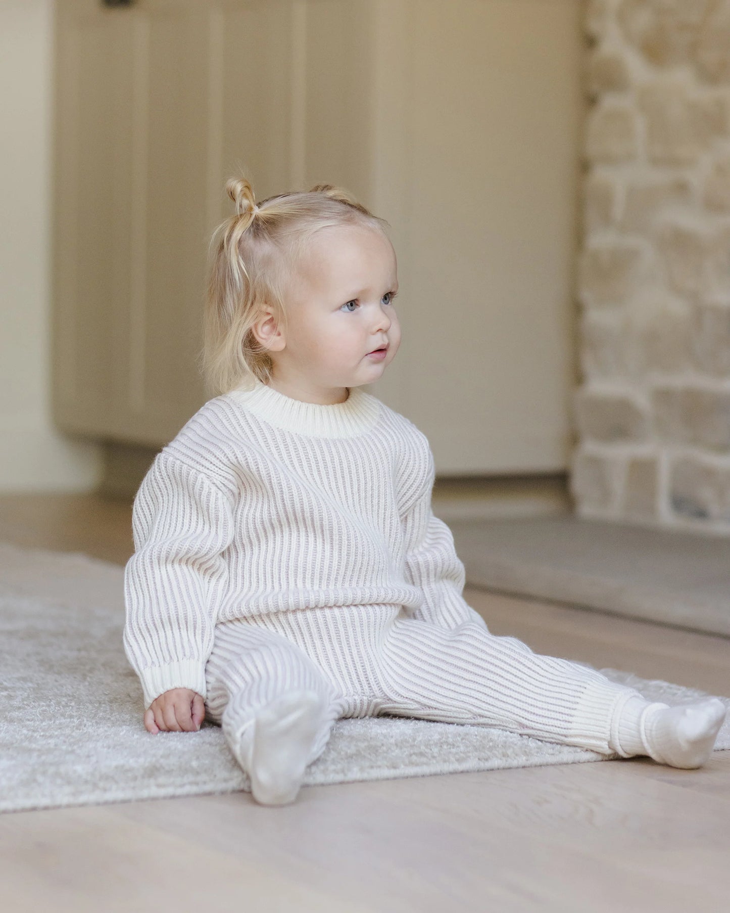 Chunky Knit Pant & Sweater Set || Lilac