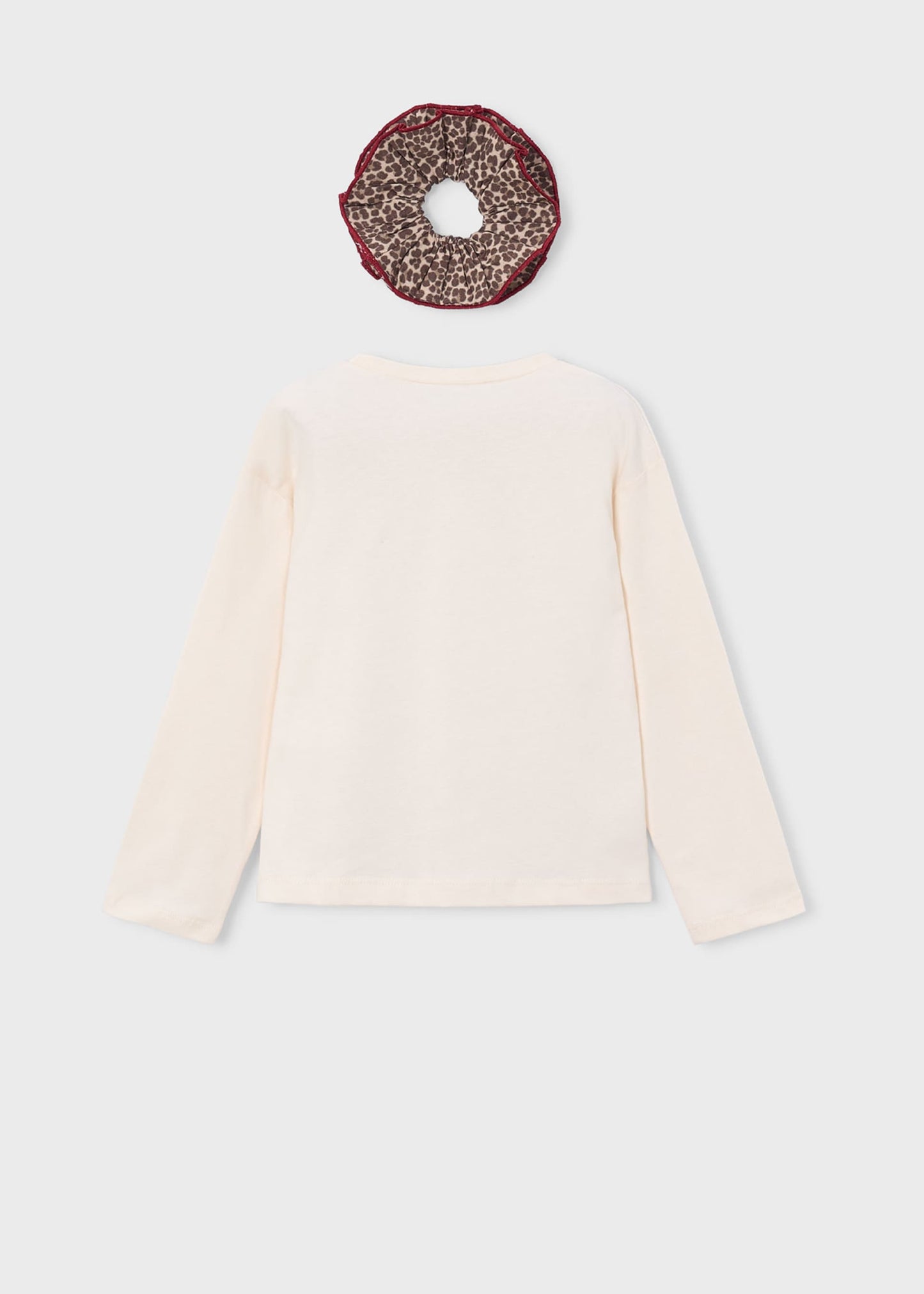 Long Sleeve Macaroon Tee  With Scrunchie