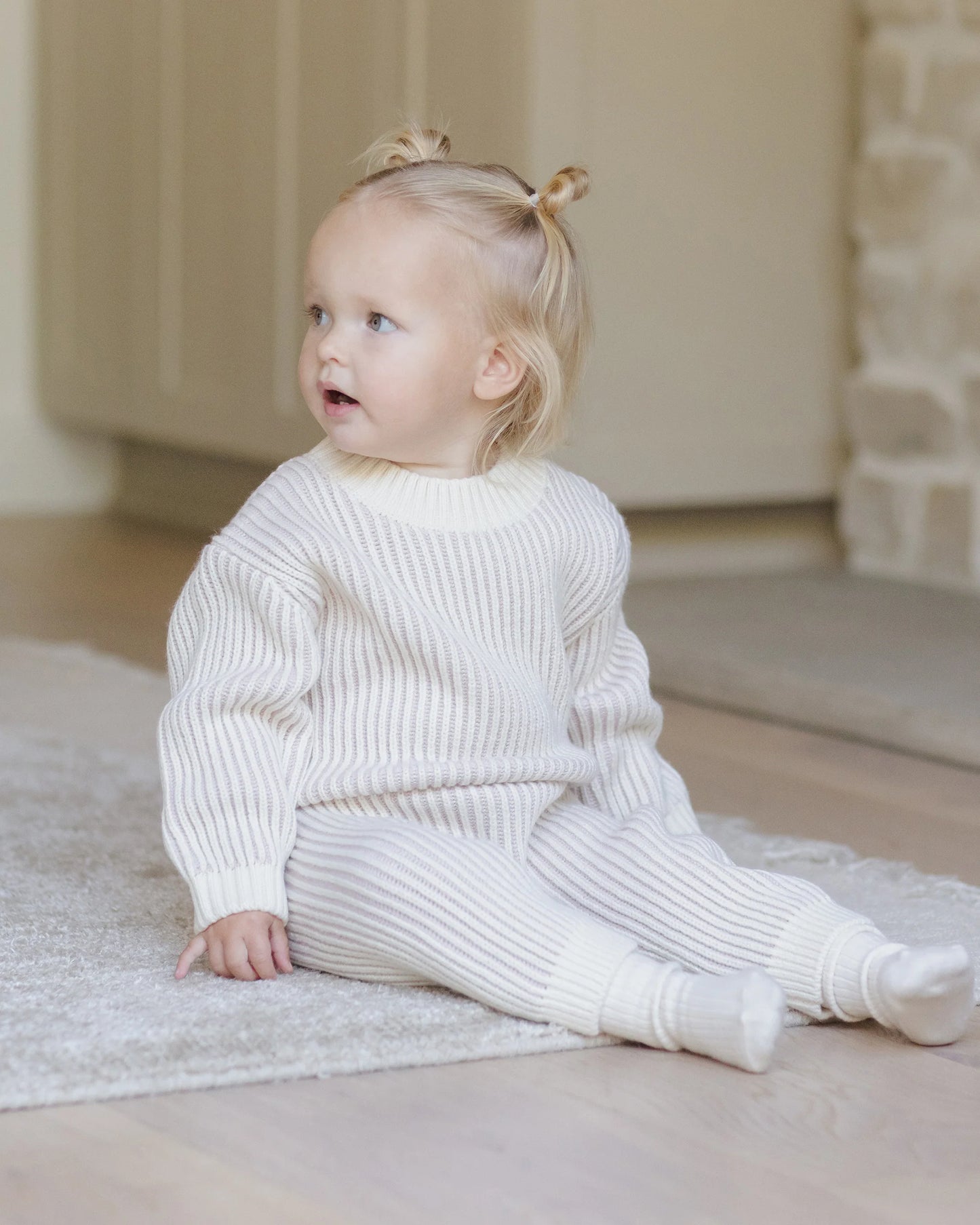 Chunky Knit Pant & Sweater Set || Lilac