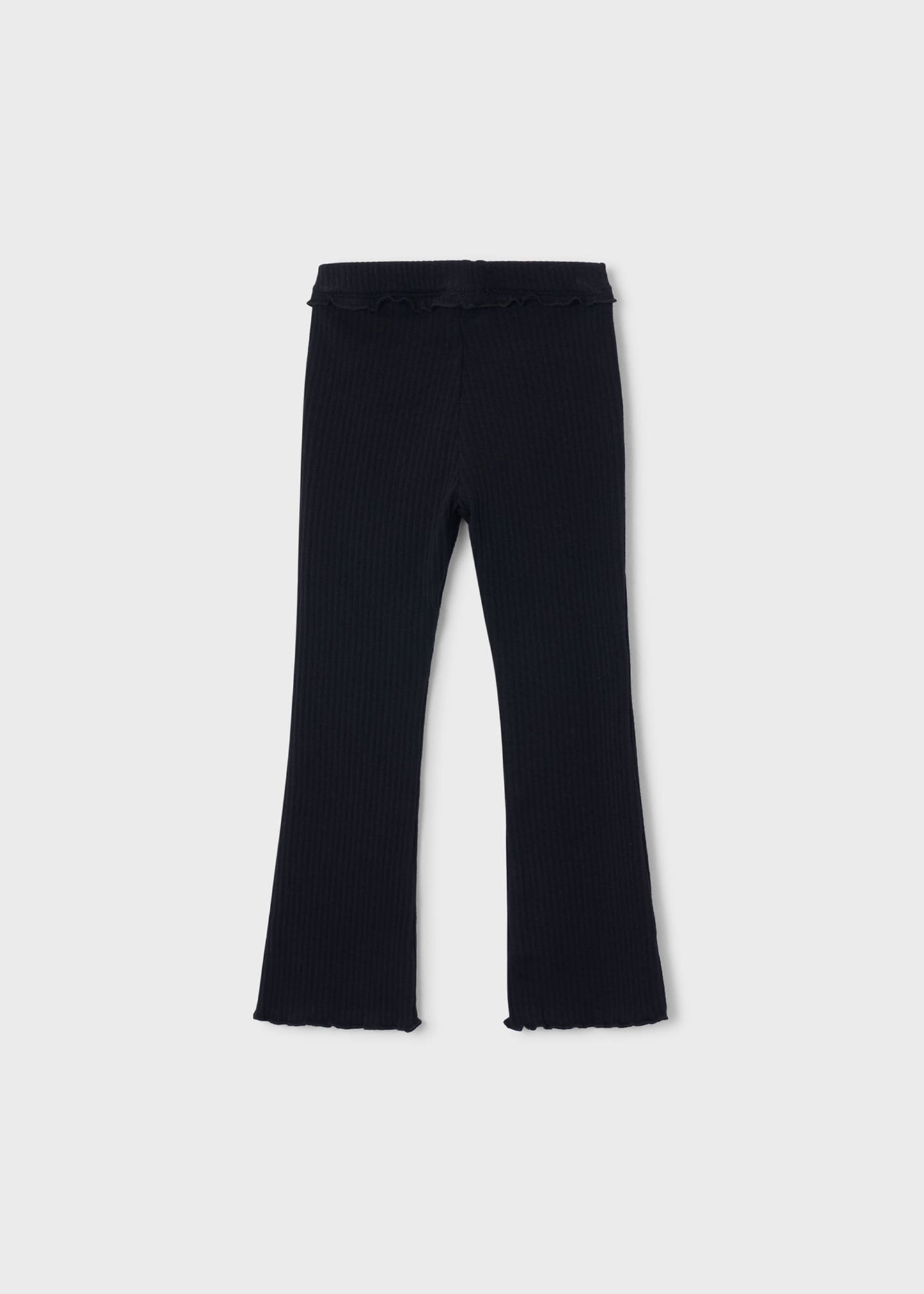 Black Ribbed Flare Leggings
