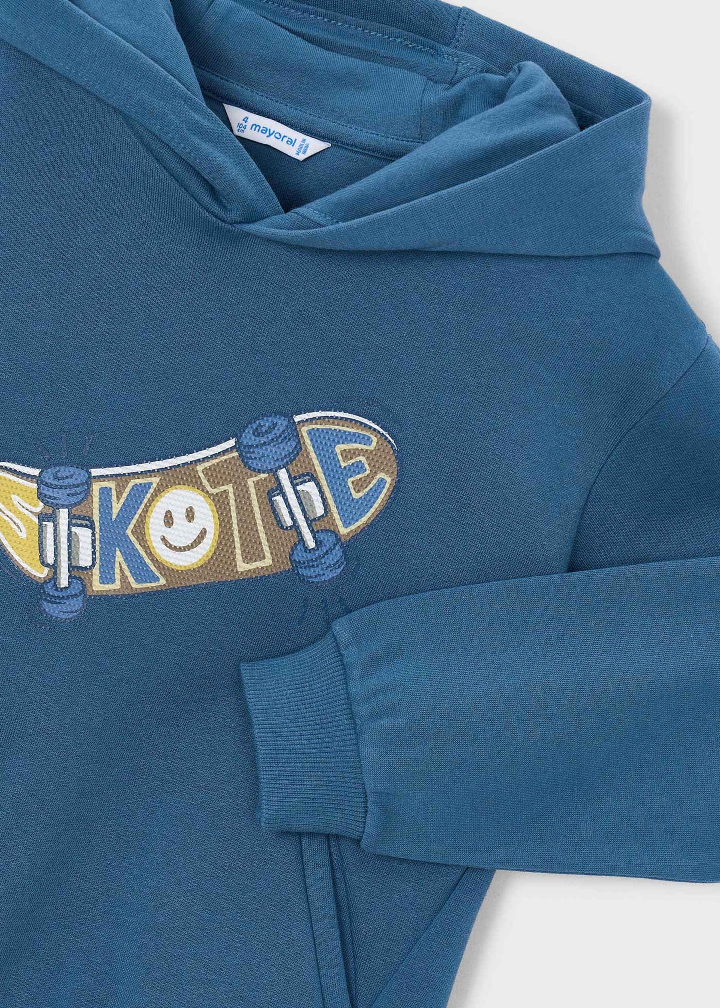 Textured Skateboard Graphic Hoodie