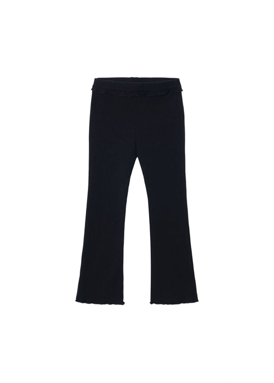 Black Ribbed Flare Leggings