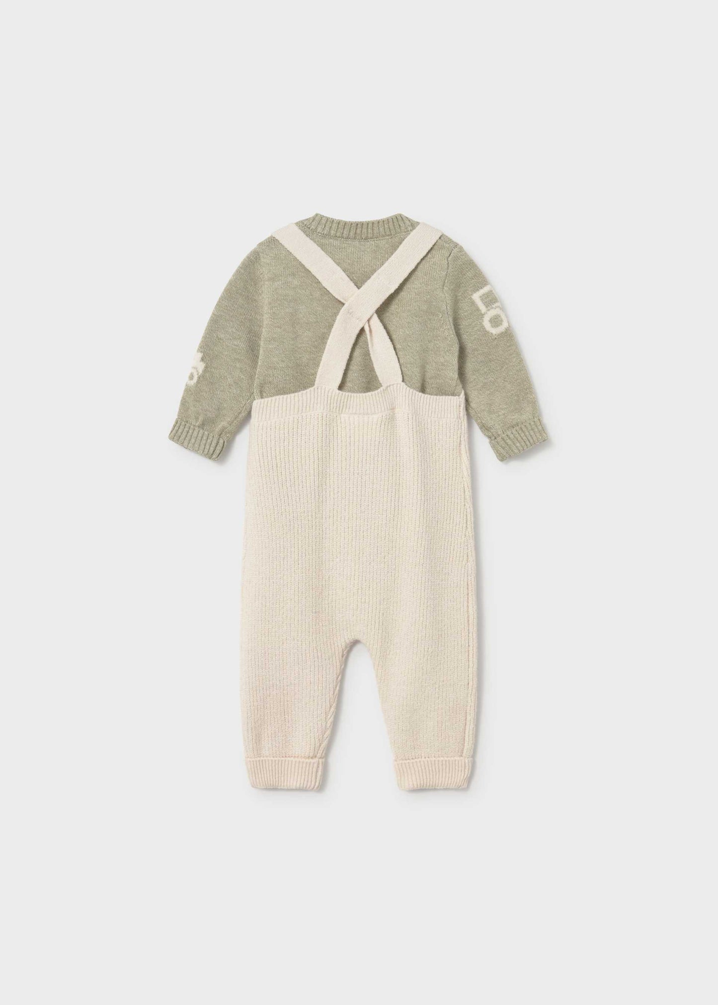 Sage Knit Overall Set