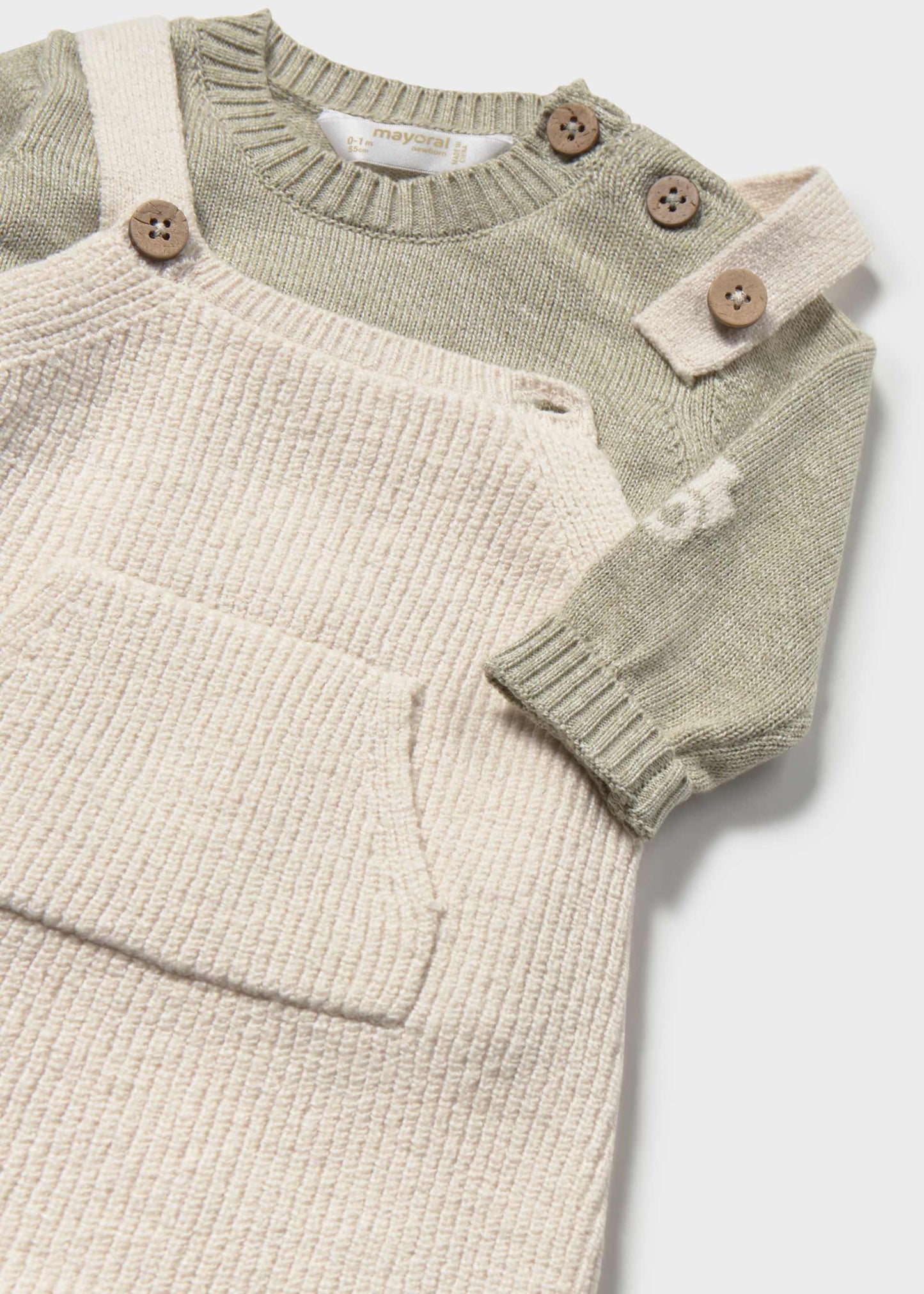 Sage Knit Overall Set