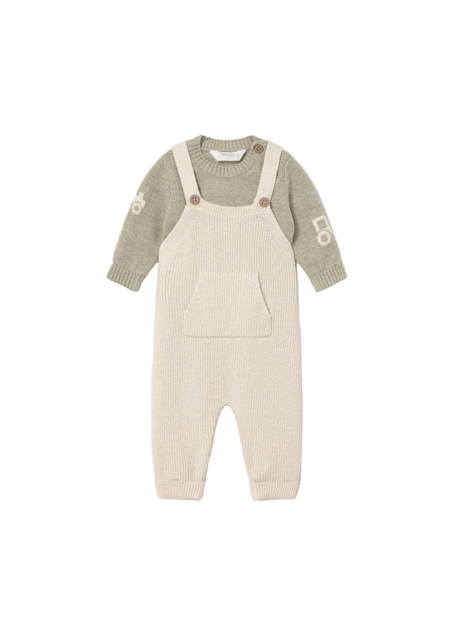 Sage Knit Overall Set