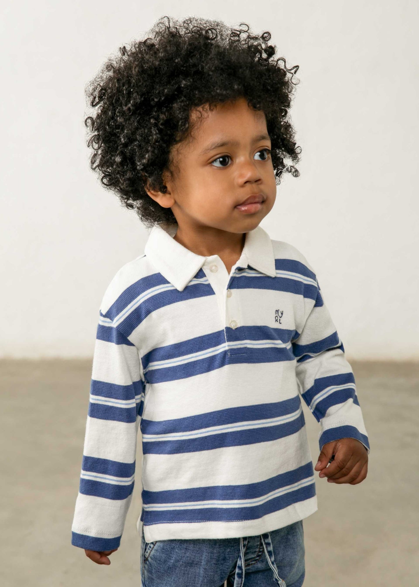 Long Sleeve Stripe Polo