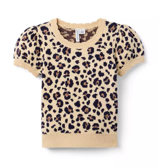 Leopard Short Sleeve Sweater