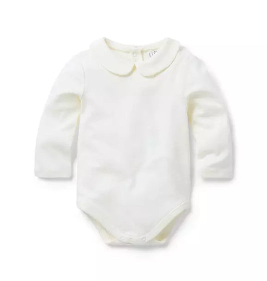 Peter Pan Collar Long Sleeve Bodysuit Ivory