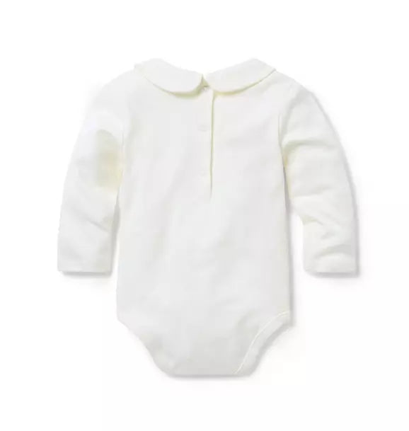 Peter Pan Collar Long Sleeve Bodysuit Ivory