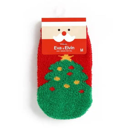 Fuzzy Fur Anti Skid Socks - Christmas Tree