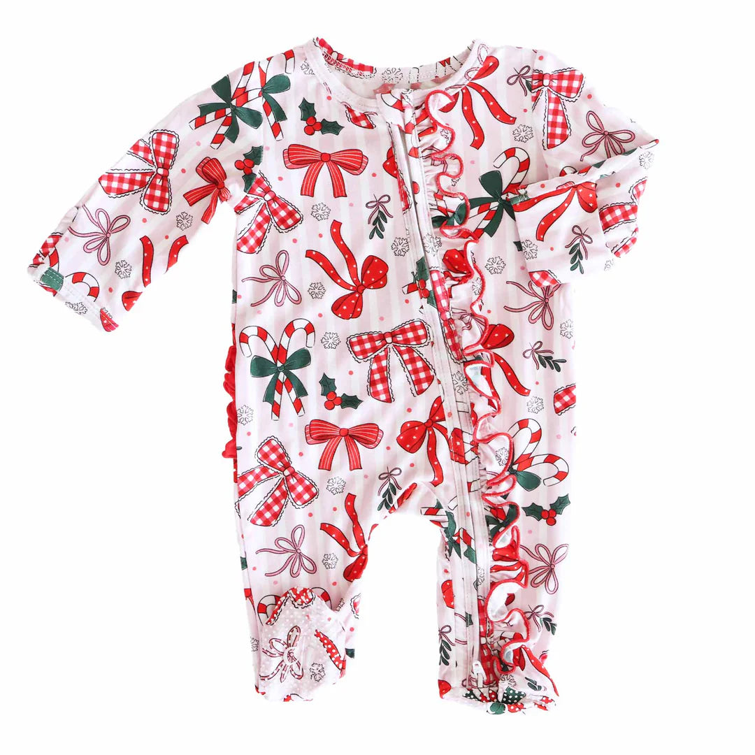 Bow What Fun Zipper Footie