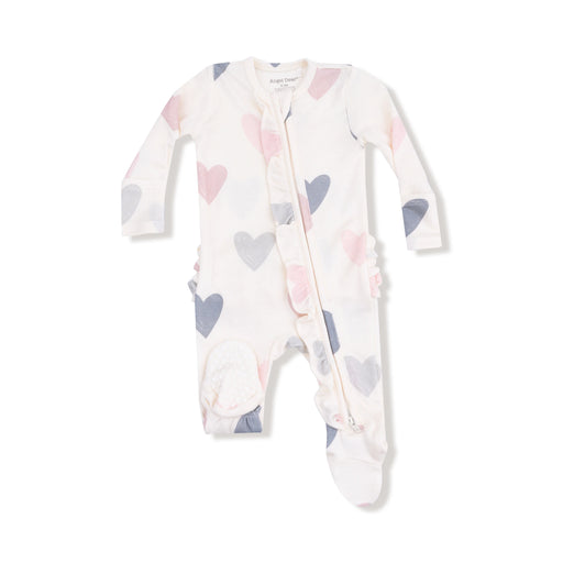 Hearts - Modal Rib- 2 Way Zipper Ruffle Zipper