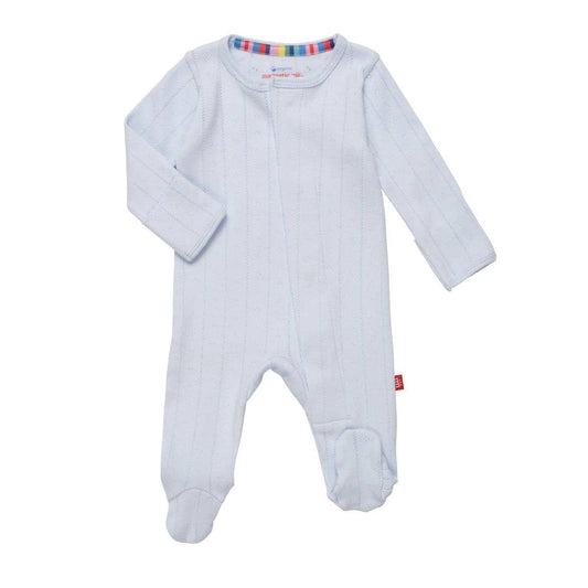 Love Lines Organic Cotton Pointelle Magnetic Footie