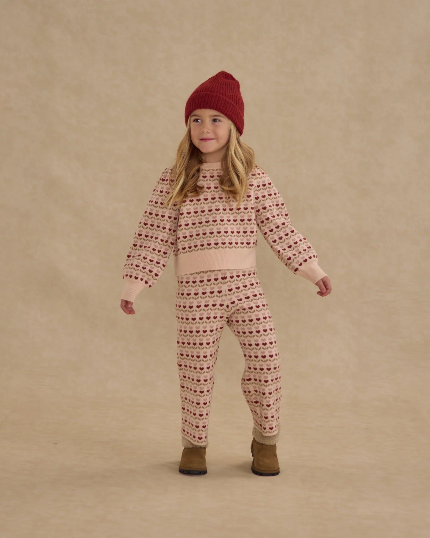 Jacquard Knit Set || Ruby Hearts