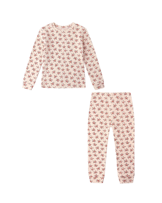 Organic Long Sleeve Pajama Set || Holly Berry