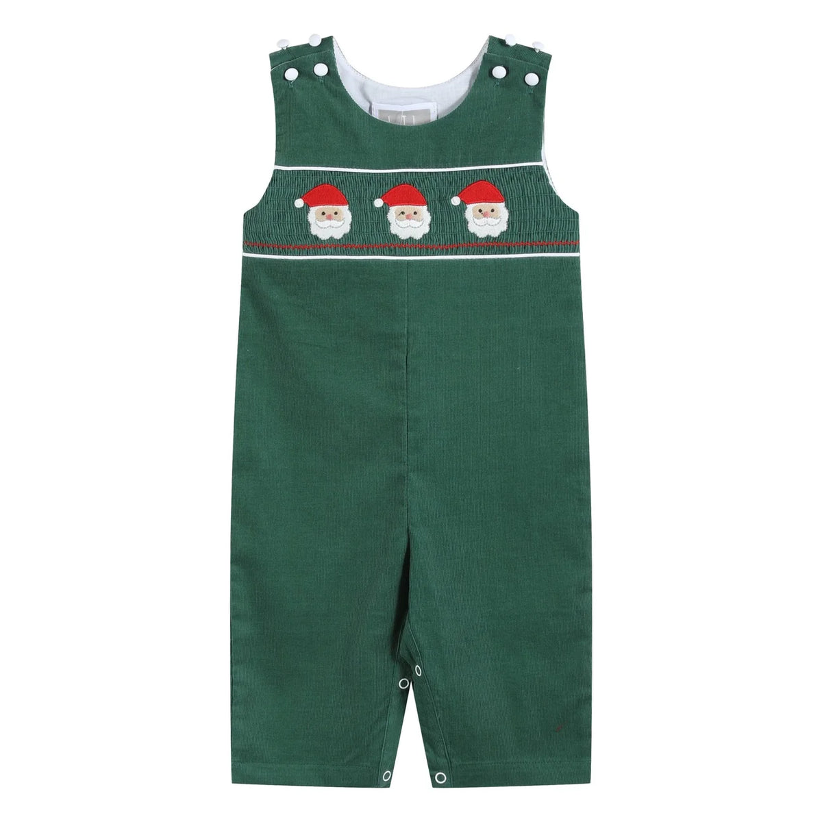 Green Corduroy Santa Smocked Longall