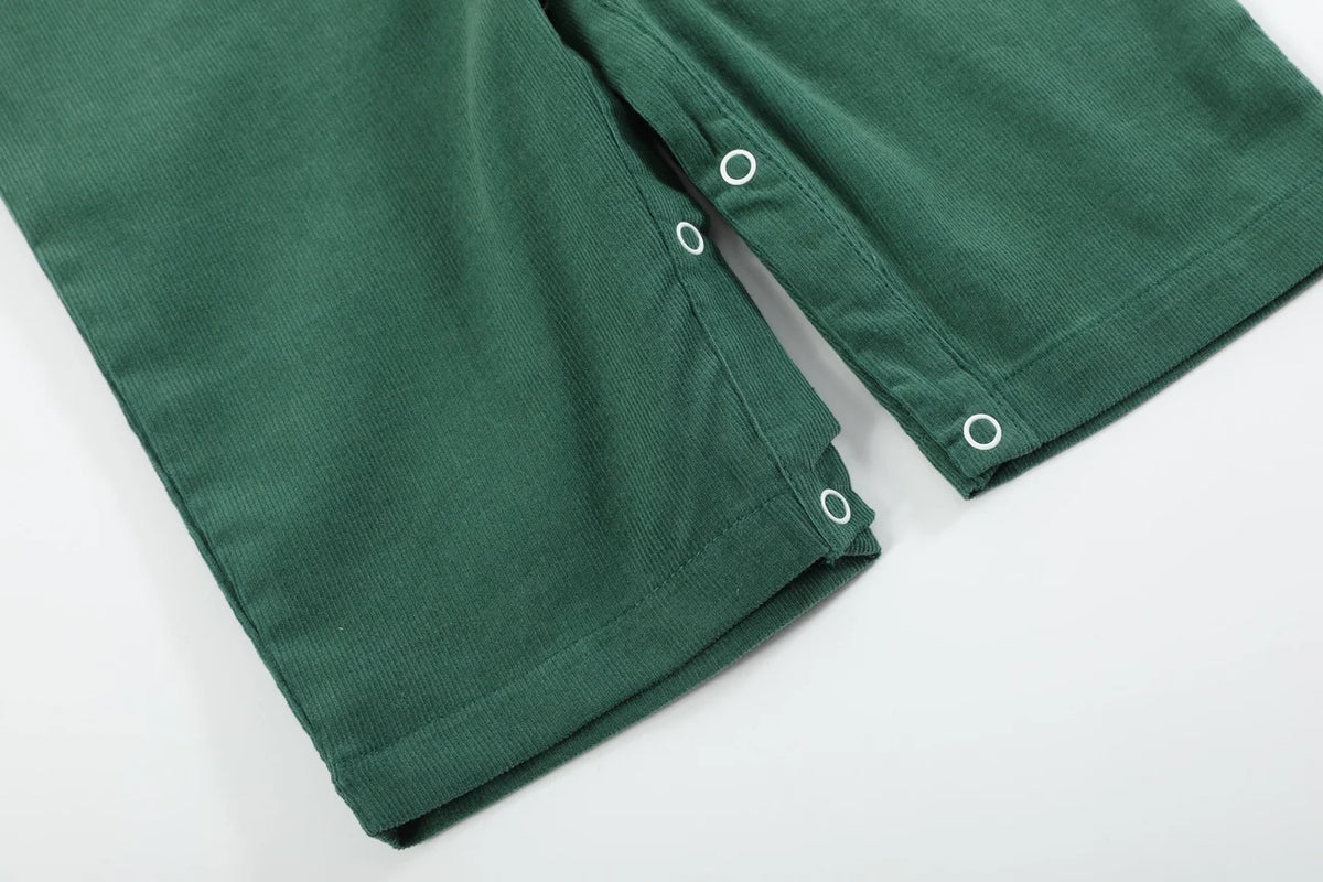 Green Corduroy Santa Smocked Longall