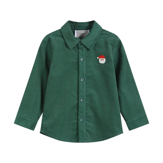Green Corduroy Santa Shirt