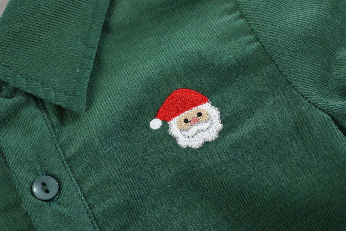 Green Corduroy Santa Shirt