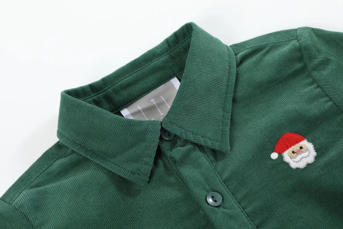Green Corduroy Santa Shirt