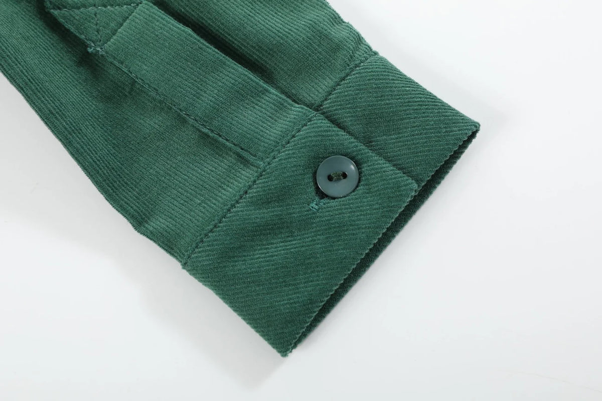 Green Corduroy Santa Shirt