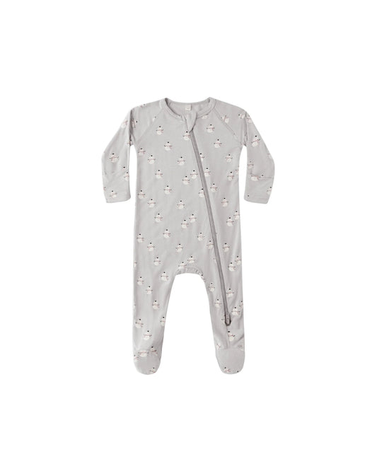 Bamboo Zip Footie || Snowmen