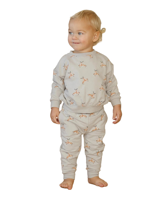 Relaxed Fleece Sweatsuit || Reindeer
