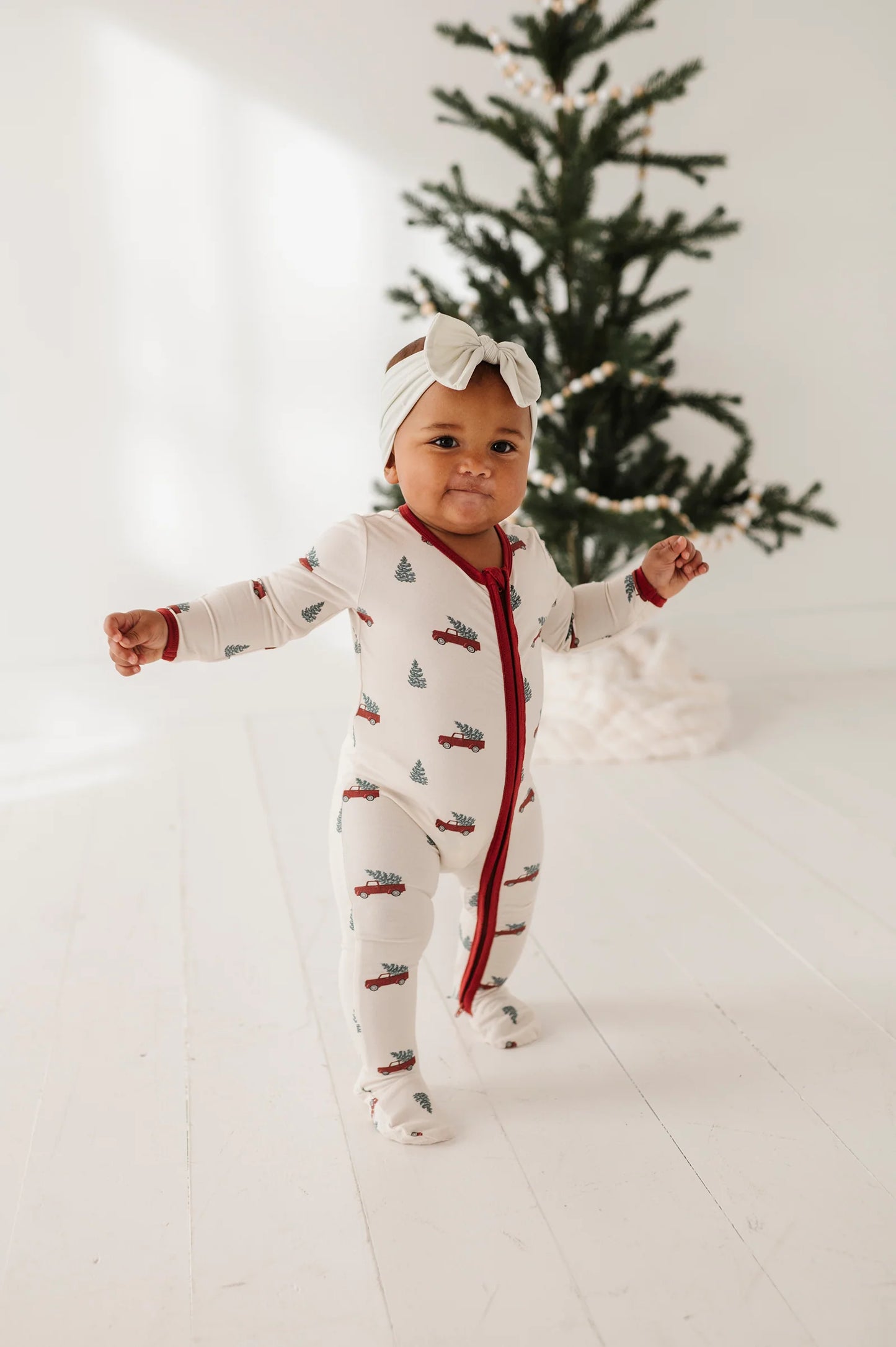 Christmas Truck Footie Romper