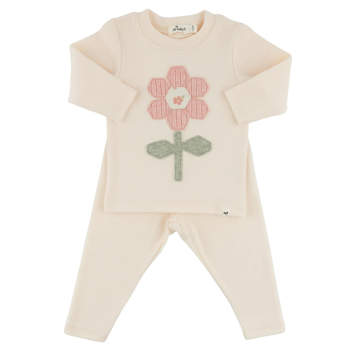 oh baby! Quilted Daisy 2 Piece Set - Natural