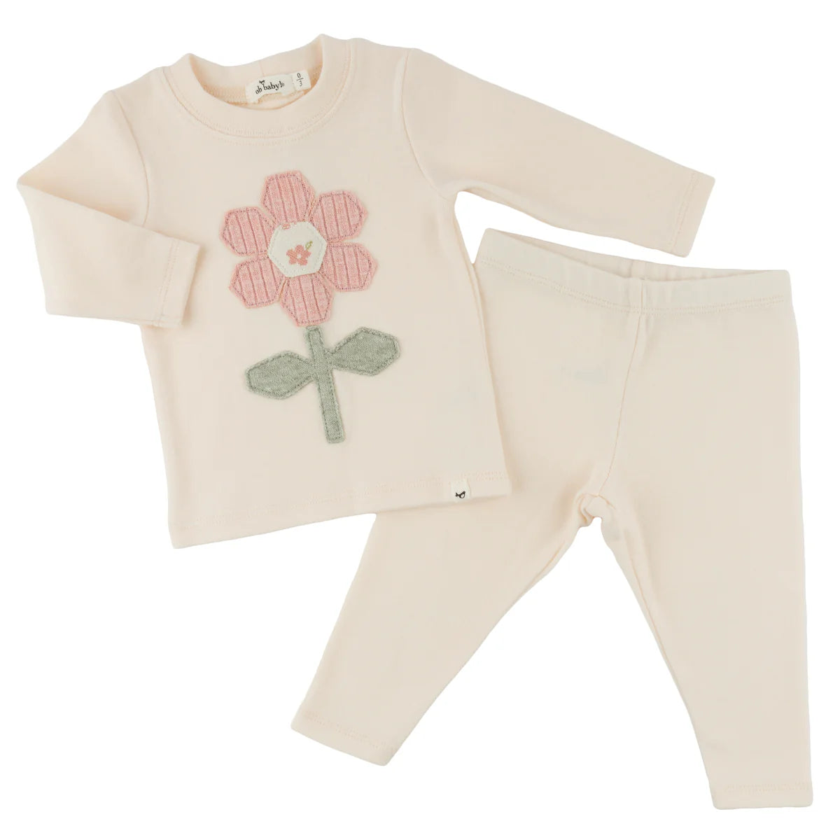 oh baby! Quilted Daisy 2 Piece Set - Natural