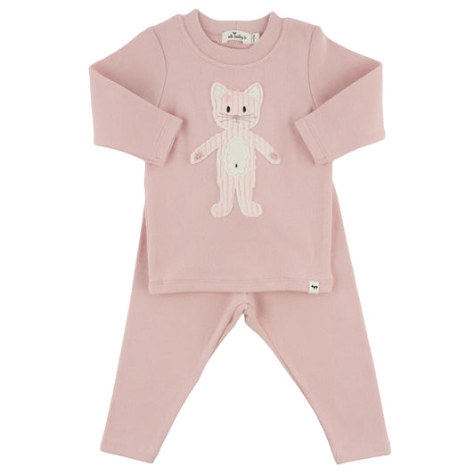 oh baby! Shaggy Cat 2 Piece Set - Blush