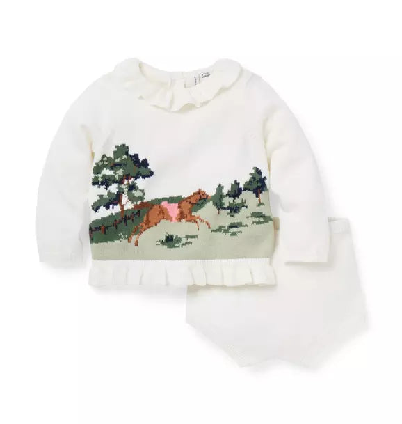Baby Horse Matching Sweater Set