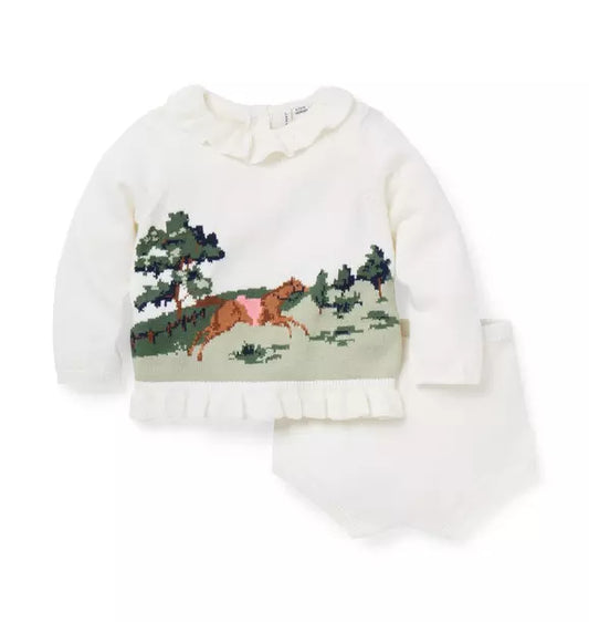 Baby Horse Matching Sweater Set