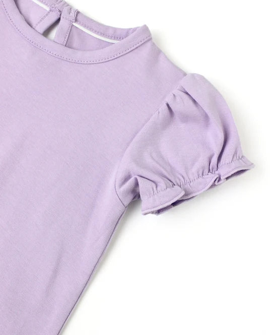 Lavender Knit Puff Short Sleeve Bodysuit