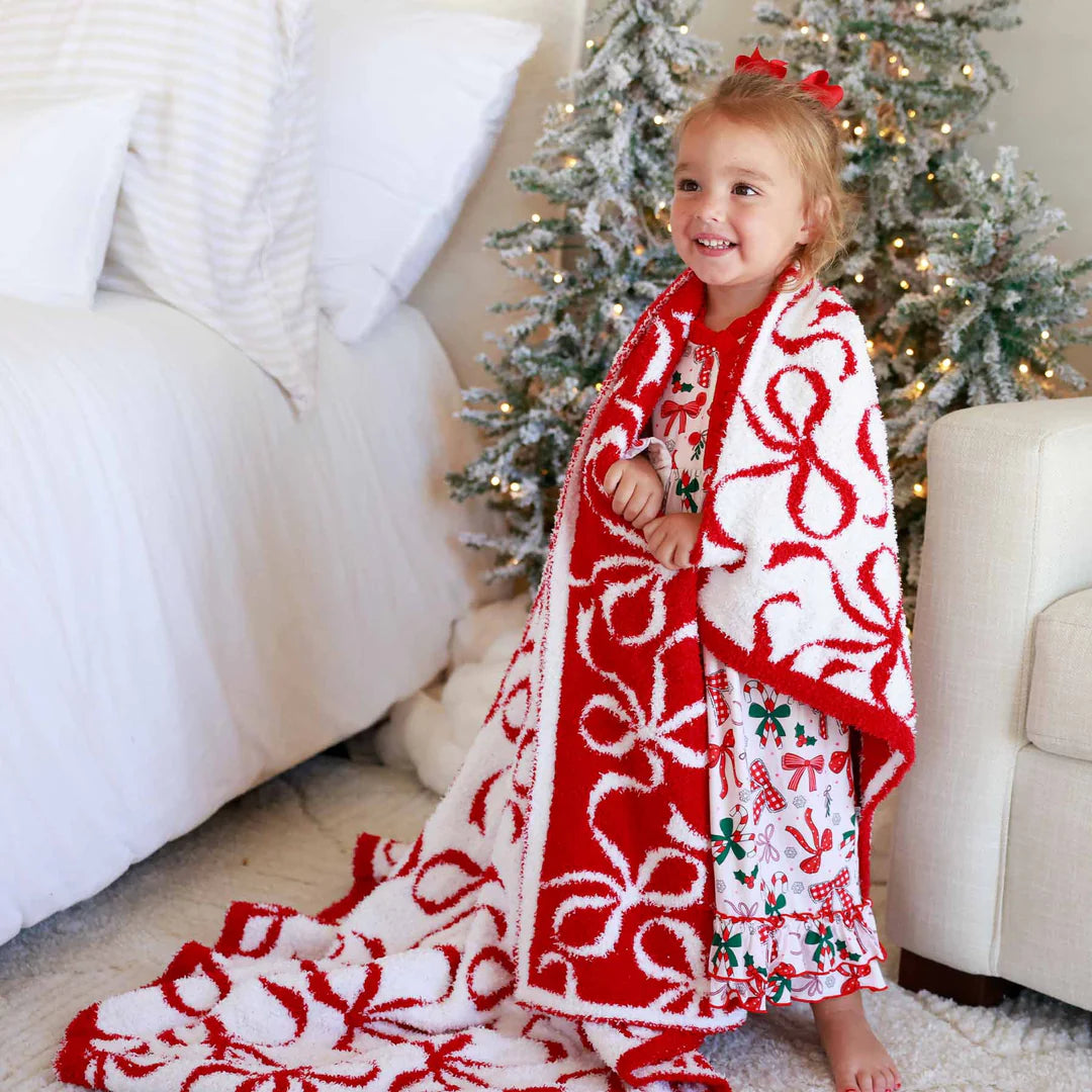 Cuddlelane Luxe Blankets | Christmas Bows