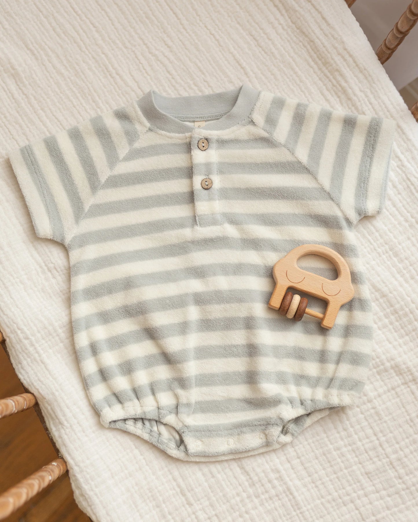 Terry Henley Romper Sky Stripe