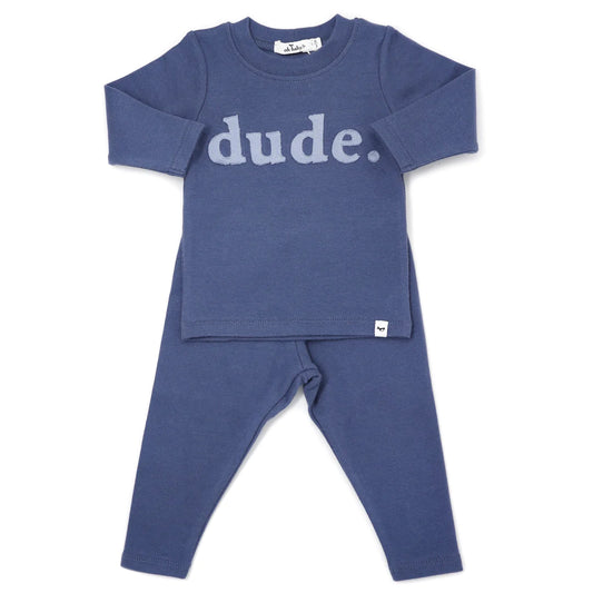 oh baby! Fog “Dude” Applique Two Piece Set