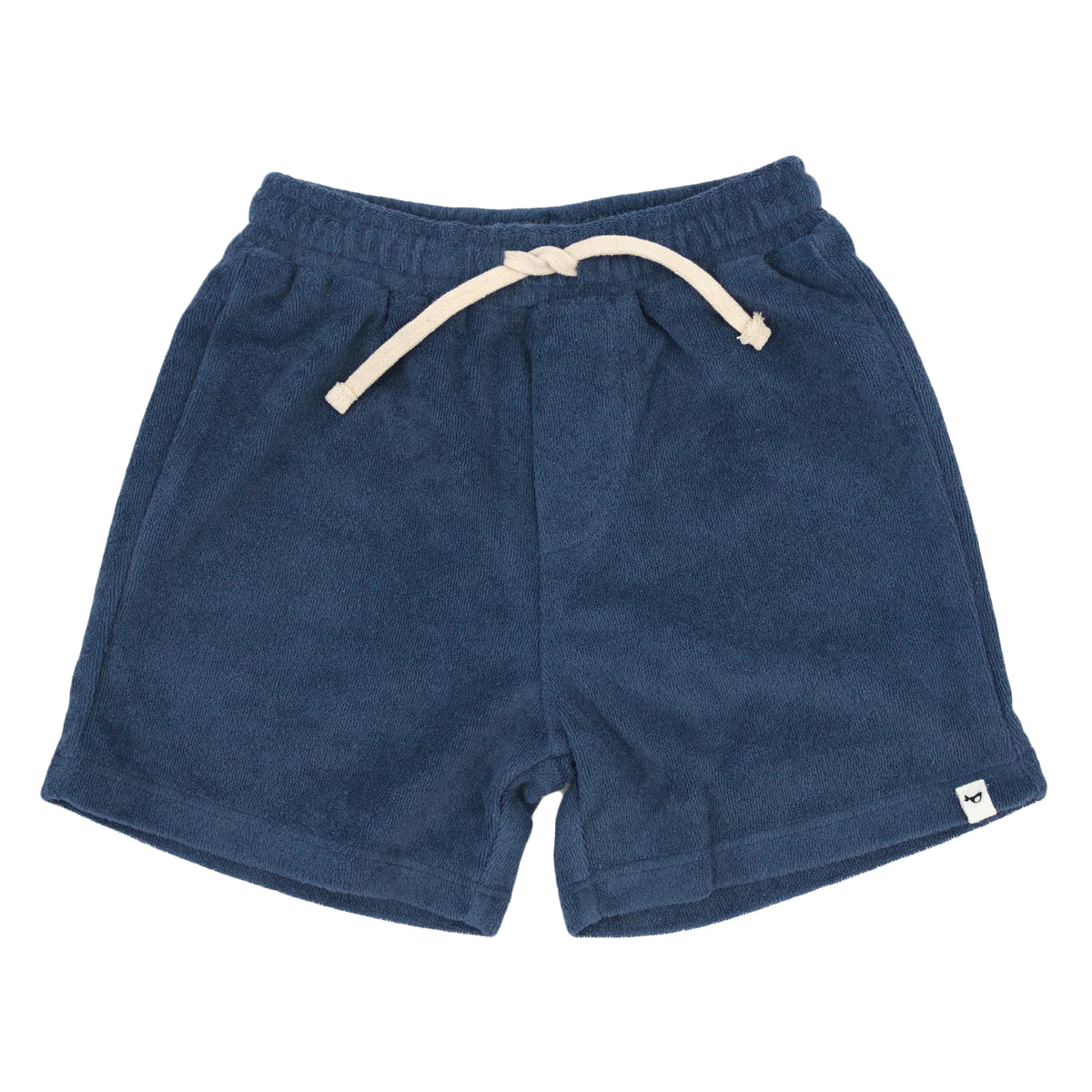 oh baby! Cotton Terry Track Shorts - Denim