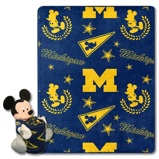 University Of Michigan Wolverines Mickey Character Hugger & Silk Touch Throw Set