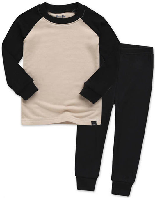 Modal Beige/Black Long Sleeve Pajamas