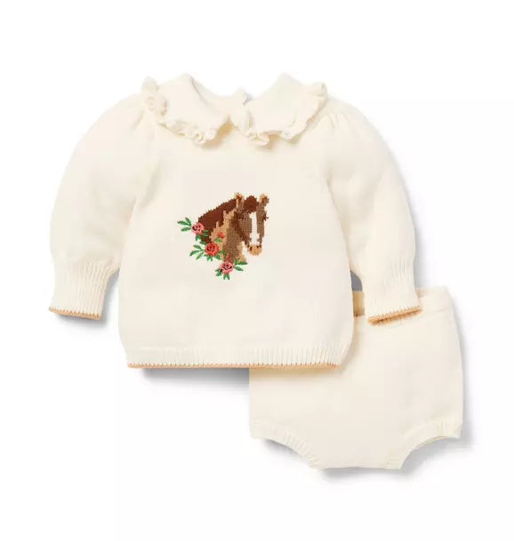 Baby Horse Matching Sweater Set