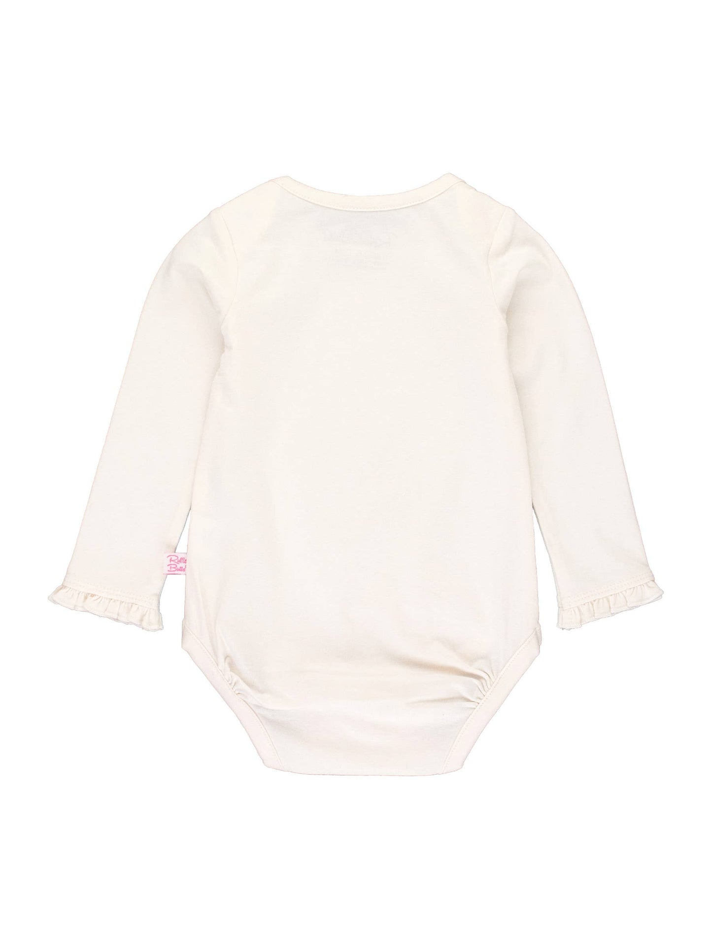 Baby Girls Ivory Knit Long Sleeve Ruffle Bodysuit