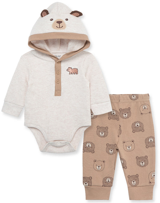 Fuzzy Bear Bodysuit and Pant Set