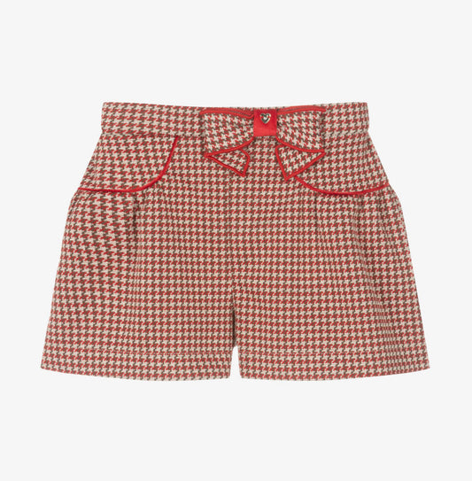 Red Houndstooth Shorts