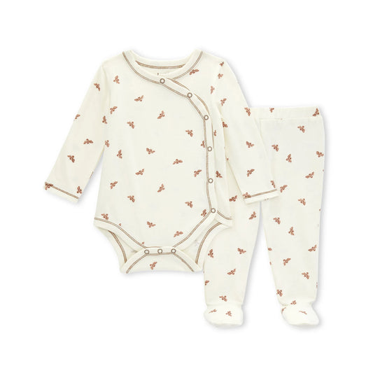 Golden Bee Organic Baby Bodysuit & Footed Pant Set